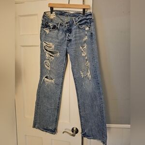 Abercrombie & Fitch Vintage Distressed Kilburn Low Rise Boot Cut Jean